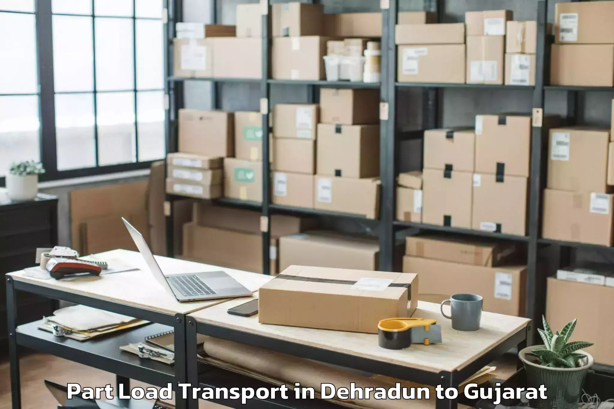 Professional Dehradun to Dhanera Part Load Transport